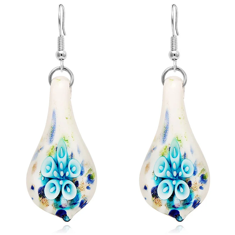 WEIYU винтажная Капля воды из муранского стекла висячие серьги волшебные