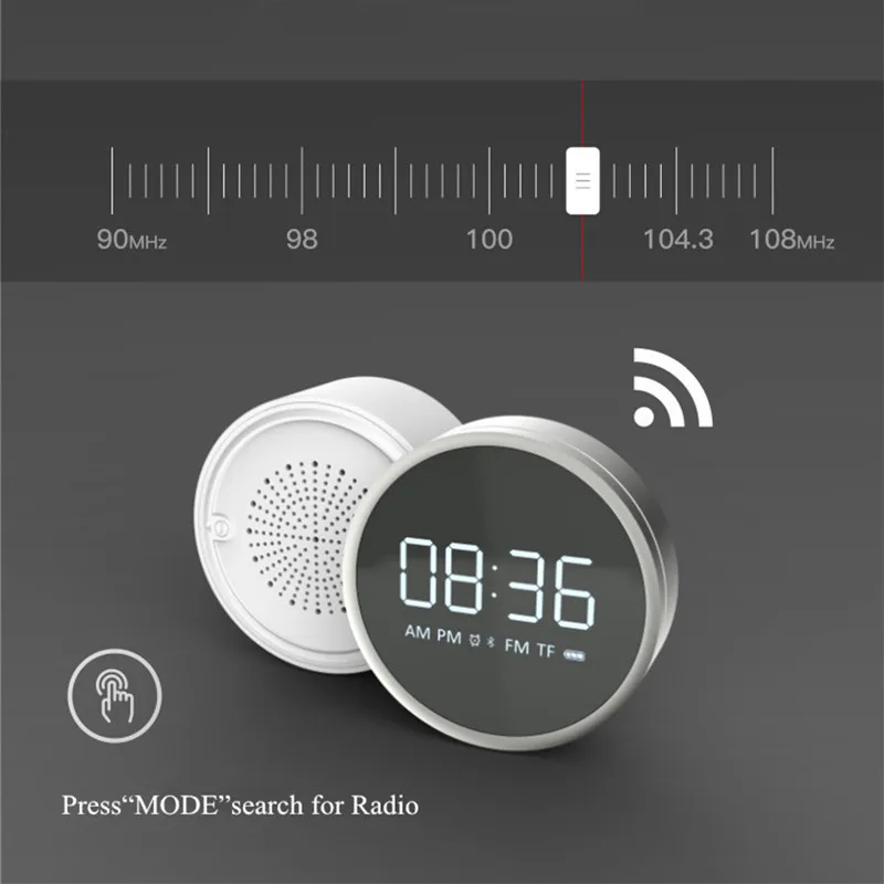 U81 портативный Bluetooth динамик FM радио вращение дорожный будильник с tf картой