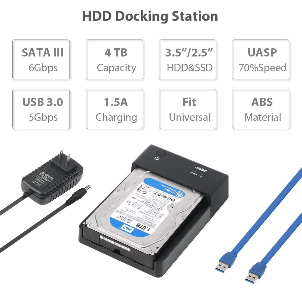 2," /3,5" USB 3,0 на SATA III внешний HDD док-станция 3,5 дюймов жесткий диск Корпус чехол UASP с 2 данных/Зарядка USB порт