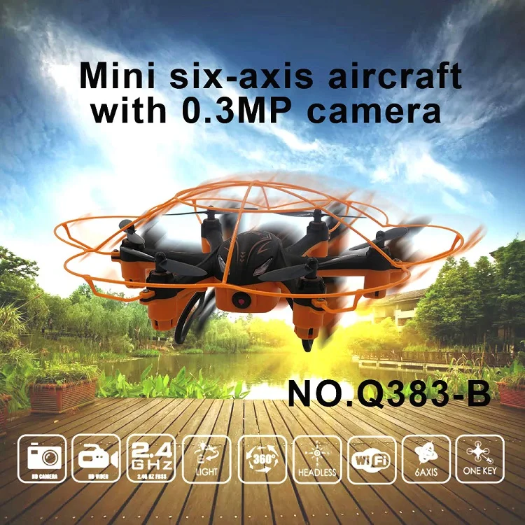 WLtoys Q383-B wifi FPV 0.3MP HD камера Радио пульт дистанционного управления RC Дрон Безголовый режим Мини RC Мультикоптер RTF Вертолет детские игрушки