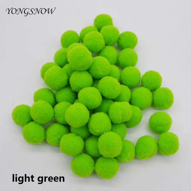 light green 100 шт./лот многоцветный пушистый помпон, плюшевые меховые шарики, домашний декоративный цветок, самодельные изделия, помпоны, игрушки, аксессуары - Цвет: light green