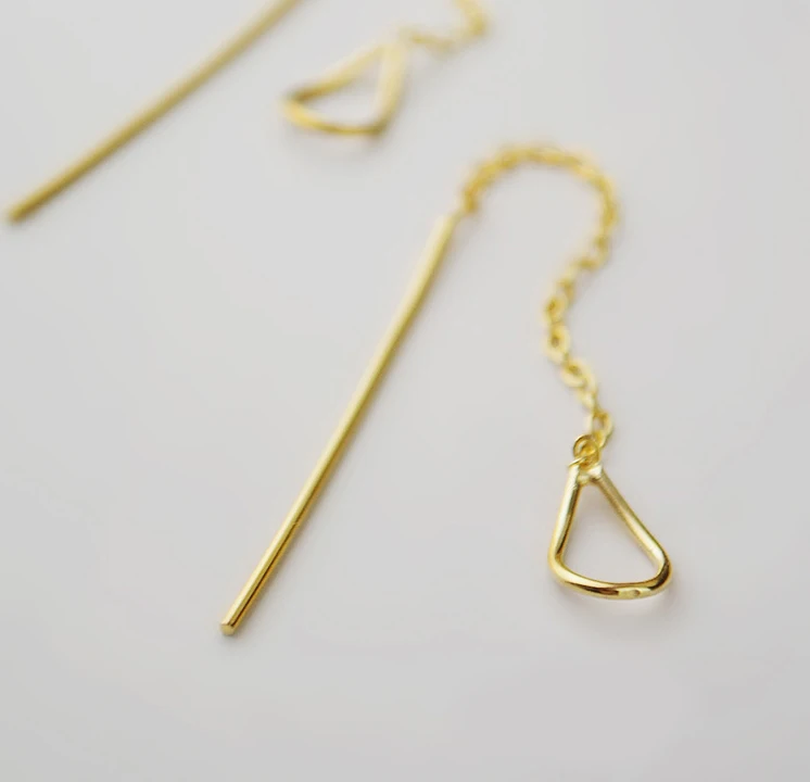 Женские серебряные Простые серьги с длинной линией A1638|925 sterling silver|925 silver sterlingsilver |