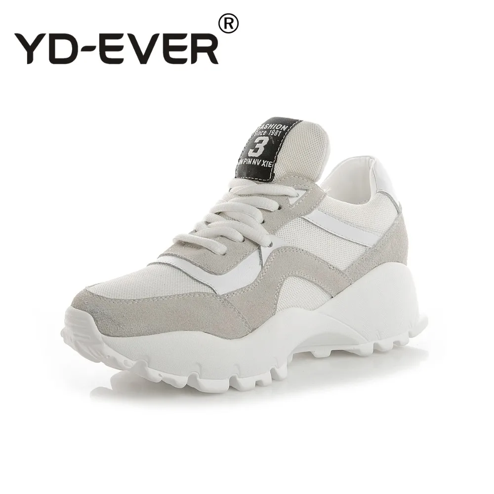 Женская Повседневная обувь из натуральной кожи на платформе модные кроссовки с