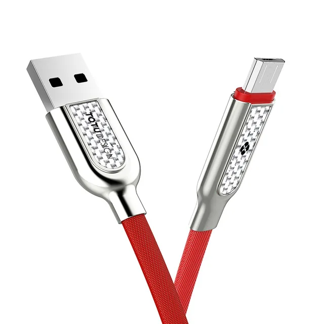 Красный Кабель Micro USB TOTU для samsung, Xiaomi, huawei, 2.4A, быстрая зарядка, синхронизация данных, Microusb, кабели для зарядки, Android, кабель для мобильного телефона - Цвет: Красный