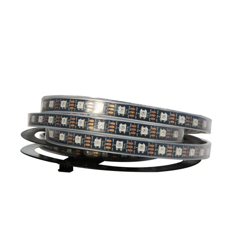 Wonlukiy WS2812B синхро-адаптер длиной 1 м/2 м/3 М/4 м/5 м 30/60/144 светодиодов/m Smart Led пикселей в полоску черный/белый печатных плат WS2812 IC IP30/IP65/IP67 SMD5050 цветная(RGB) DC5V