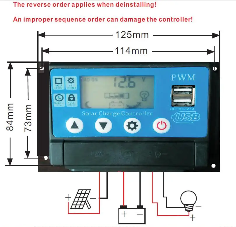 Солнечный контроллер 12V24V зарядное устройство 10A/20A/30A/40A/50A Солнечная Панель зарядное устройство для дома на открытом воздухе