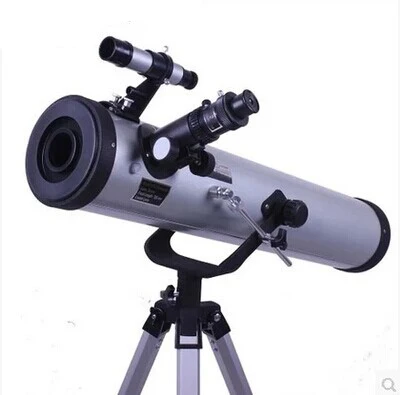 Silver HD 350 раз светоотражающий астрономический телескоп 76700 с легированным штативом масштабируемый Монокуляр отражающий для наблюдения за космосом и планетой - Цвет: Silver