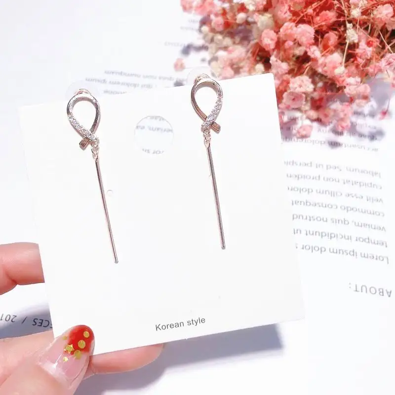 66 rose gold color MENGJIQIAO новые корейские Звездные стильные блестящие серьги с кисточками со стразами для женщин, модные длинные серьги Oorbellen - Окраска металла: 66 rose gold color
