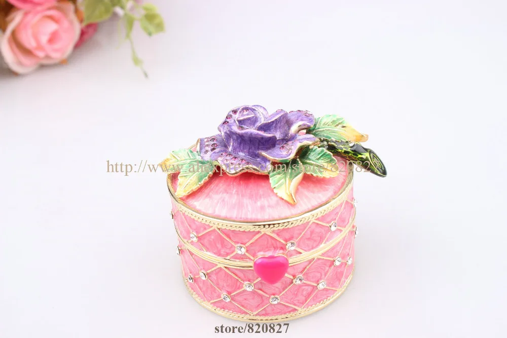 Металлическая винтажная роза Подарочная коробка для таблеток с цветами