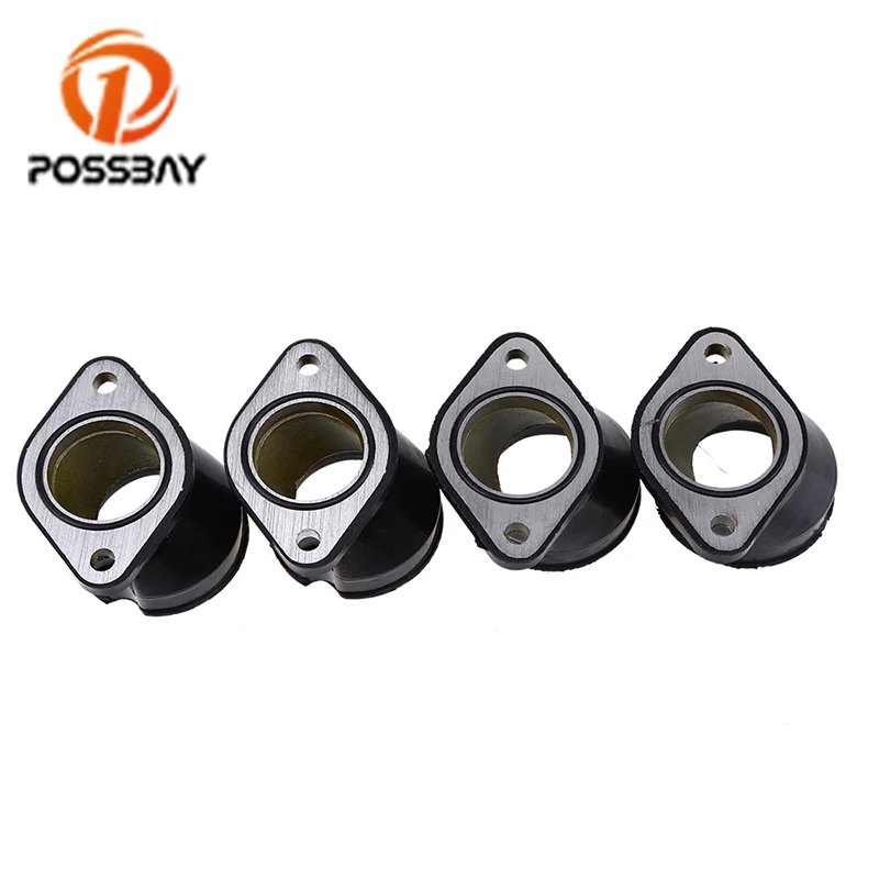 POSSBAY 4 шт. мотоциклетная зона сопряжения карбюратора адаптер подходит для Kawasaki ZR750 Zephyr 1991-2006 черный соединитель карбюратора трубы