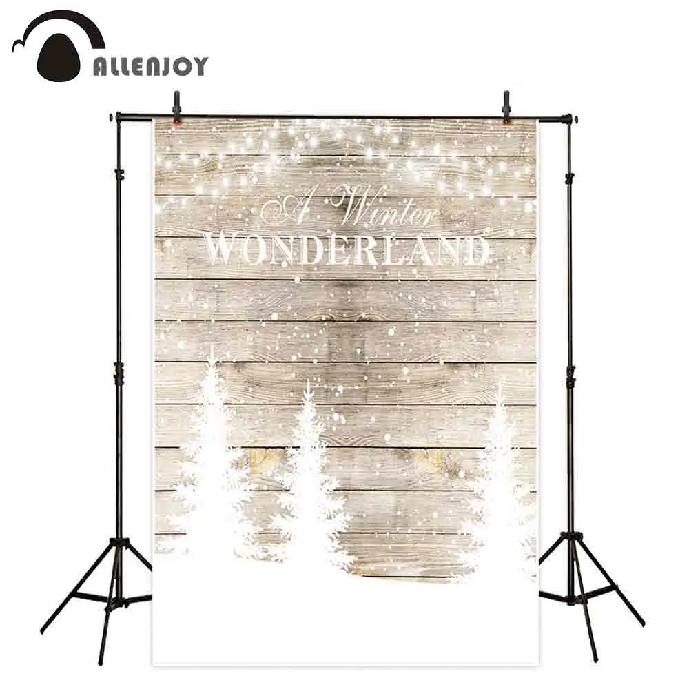 Фон для фотосъемки Allenjoy рождественские праздники деревянная стена Зимняя Страна