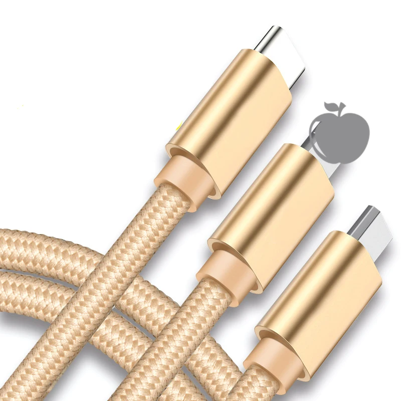 3 в 1 USB кабель для передачи данных iPhone Быстрый зарядный все микро-usb устройств на