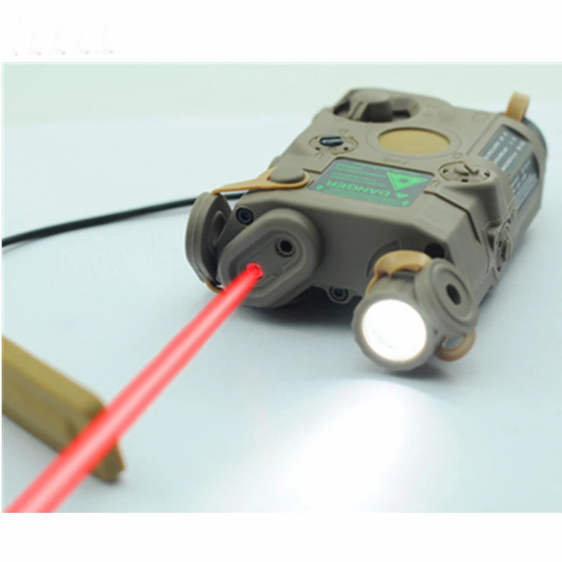 FMA Тактический Военная Униформа Airsoft AN/PEQ-15 Батарея поле лазерного Red Dot лазерный с Белый светодиодный фонарик и ИК- объектив TAN/BK