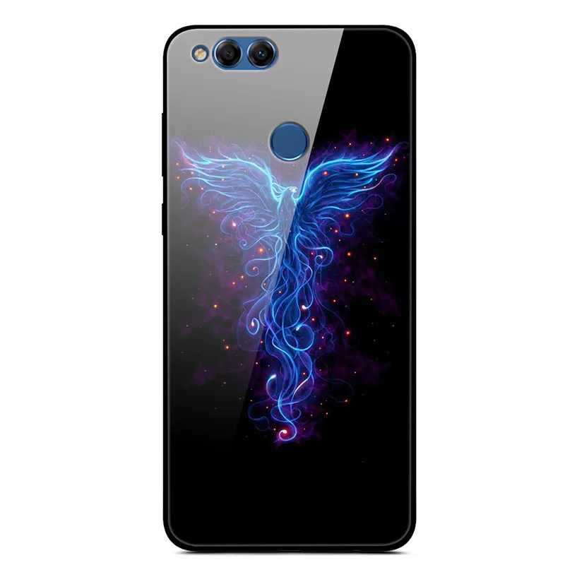 Чехол из закаленного стекла для huawei honor 7X, чехол с изображением планеты космоса, противоударный стеклянный чехол-накладка для huawei honor 7X X7 7X5,9", Чехол