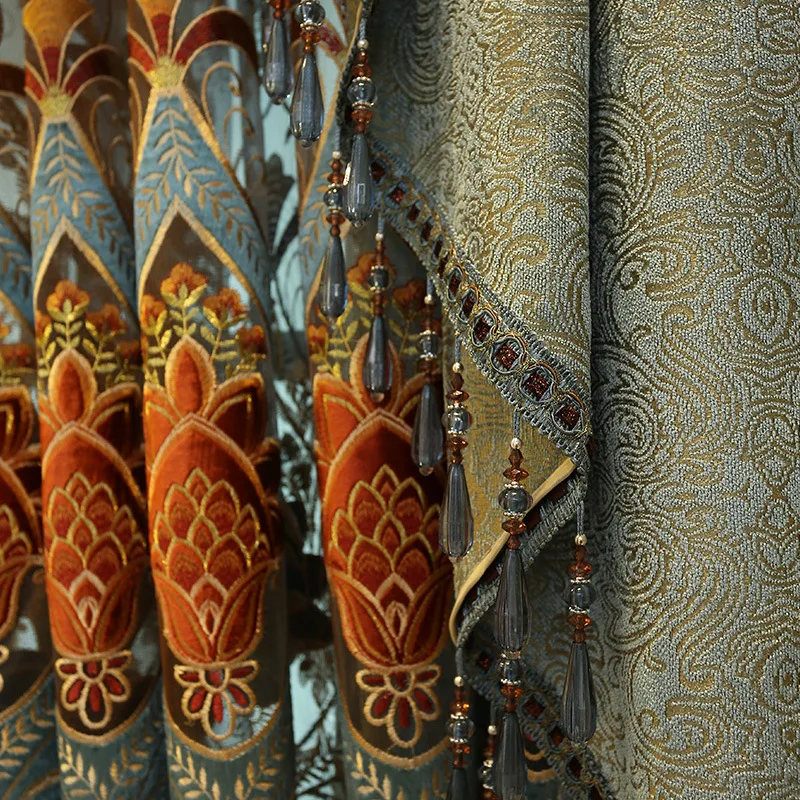 Простые Роскошные полузатеняющие шторы жаккардовая вуаль для гостиной спальни