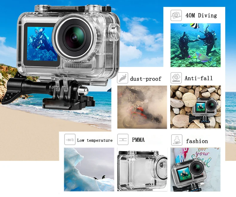 Водонепроницаемый чехол для DJI OSMO аксессуары 40 м водонепроницаемый защитный корпус чехол для Osmo экшн-камеры с креплением адаптера