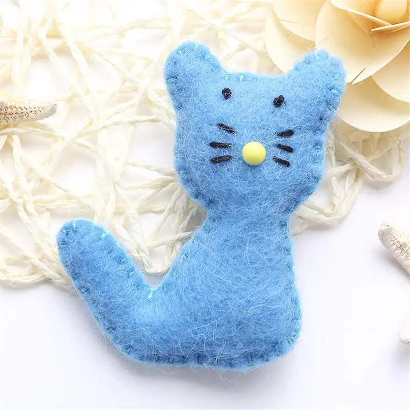 1 шт кошка животное Шерсть Войлок DIY ремесло тыкать DIY наборы многофункциональные Украшения для рождественской елки брошь Детская лента для волос розовый белый синий
