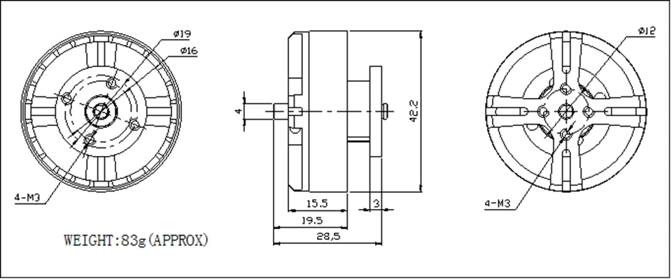 DYS 4215 BE4215 бесщеточный мотор BE4215-21 D4215 650KV 2,3 кг напора 3-6s mutirotor мотор для RC вертолет с несколькими несущими винтами, Мультикоптер с видом от первого лица