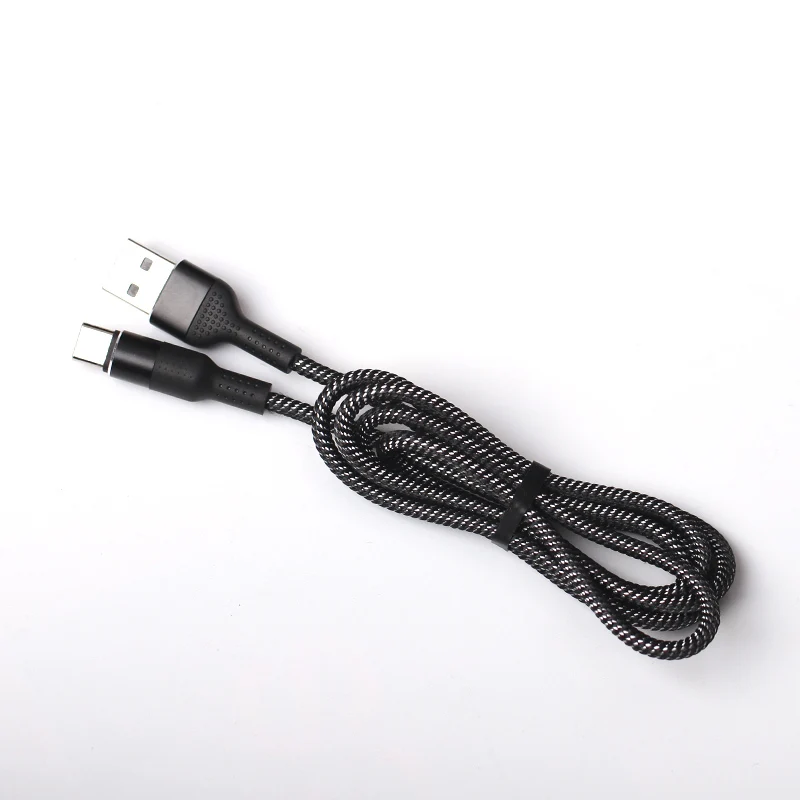 Черный Реверсивный кабель USB A Micro 5V2. 4A шнур для быстрой зарядки и передачи данных для samsung Xiaomi Android Phone Плетеный линейный кабель - Цвет: Черный