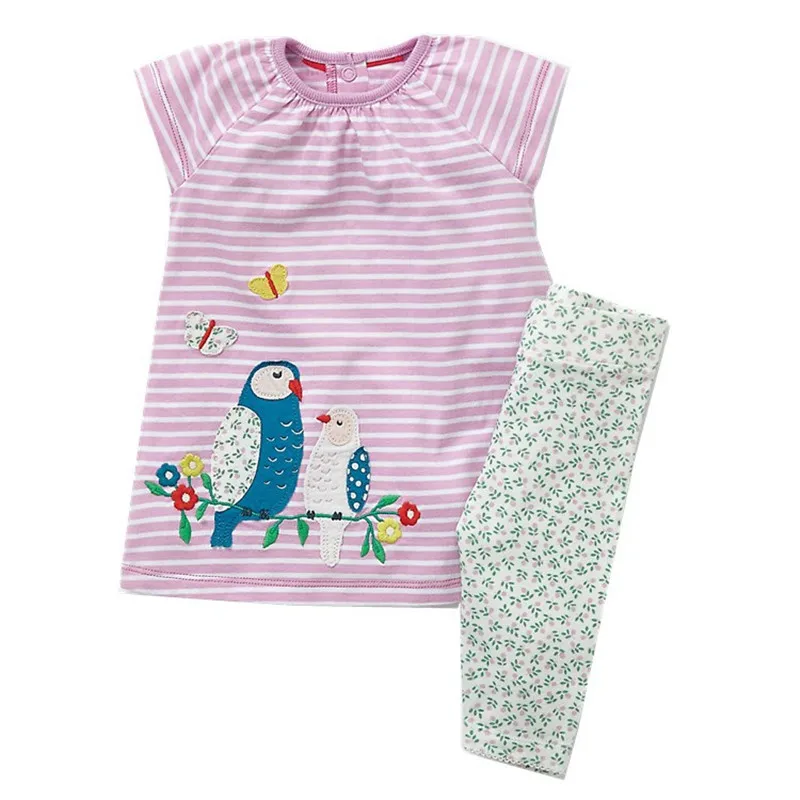 Коллекция 2018 года брендовый комплект одежды для маленьких девочек летний