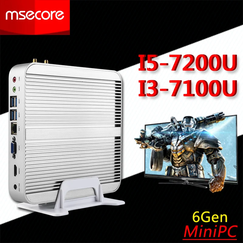 MSECORE Core i5 4200U игровой мини ПК настольный компьютер Windows 10 без вентилятора linux barebone неттоп без вентилятора HTPC HD4400 4K 300M wifi