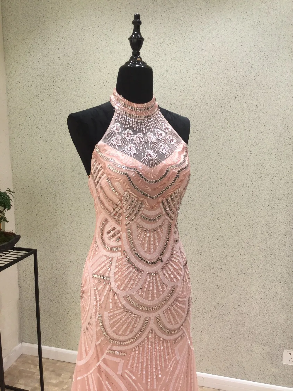 Vestidos de festa New Style Mermaid Prom Dresses 2020 High Neck Sleeveless Floor Length Beading Tulle Evening Dresses