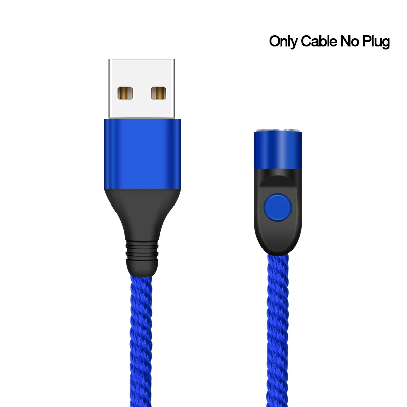 Blue Only Cable Магнитный usb-кабель 3 А, Micro USB type C, 8-контактный кабель для быстрой зарядки мобильных телефонов для iPhone 8, samsung, huawei, Xiaomi, Магнитный провод для передачи данных - Цвет: Blue Only Cable