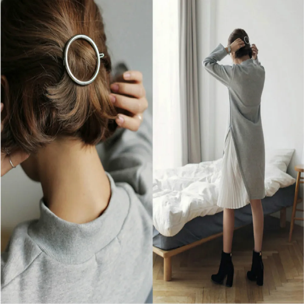 2019 модная заколка для волос женщин элегантный дизайн треугольная луна губы