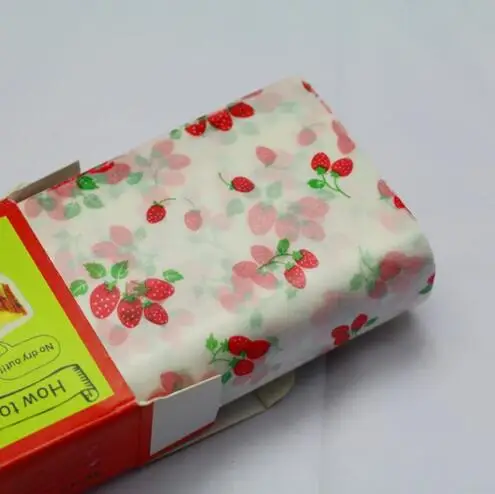 Small Strawberry LBSISI Life 150 листов, восковая масляная бумага, пищевая закуска, Рождественская оберточная бумага, пергамент для выпечки, масло, мыло, упаковочная бумага 21,8x25 см - Цвет: Small Strawberry