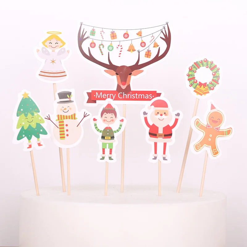 1 компл.. Рождественский торт Топпер Веселый Санта Клаус Олень украшение для
