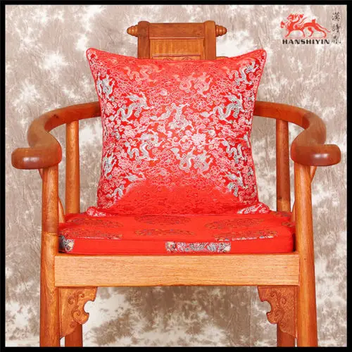 45*45 см Новый дизайн китайская шелковая однотонная парча маленький дракон красная