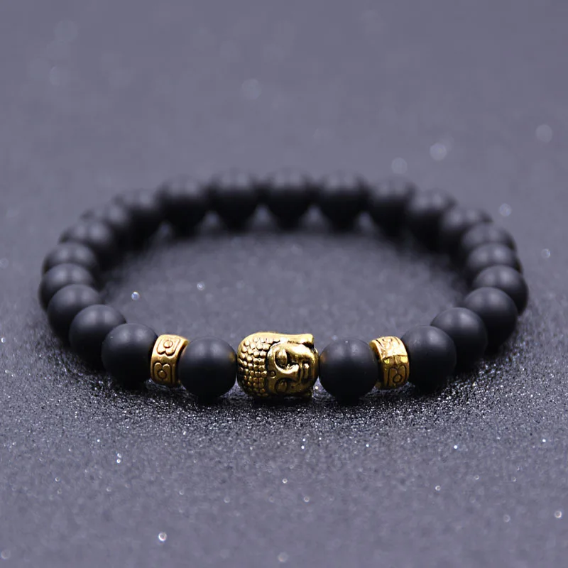 bracelet men Будда браслет бусины браслеты для женщин Pulseira Masculina мужские ювелирные изделия Feminina Bileklik Эластичный Браслет Bijoux Jonc браслет - Окраска металла: bracelet men