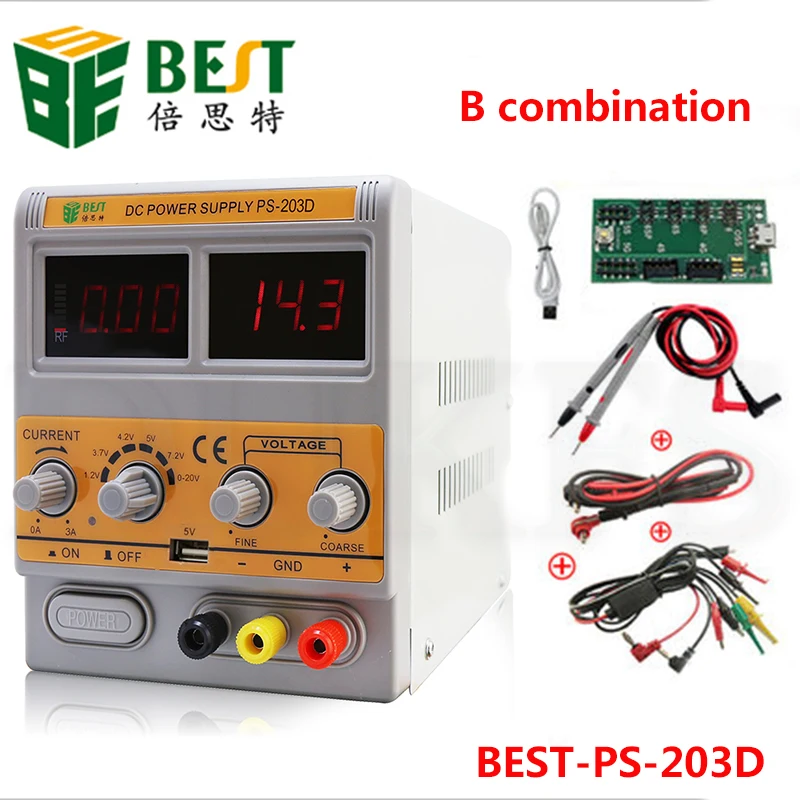 BEST-PS-203D 20V 3A DC Регулируемый источник питания для ремонта мобильного телефона, светодиодный дисплей, прибор для обнаружения сигнала