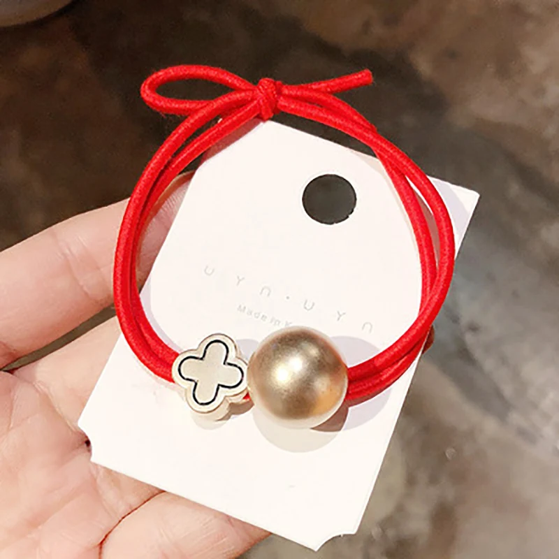 Baby Girl Ball Cartoon Animal Elastic Headbands Holiday Party Hair Band Headwear Accessories Good Luck Red Rope Wristband 13 | Детская