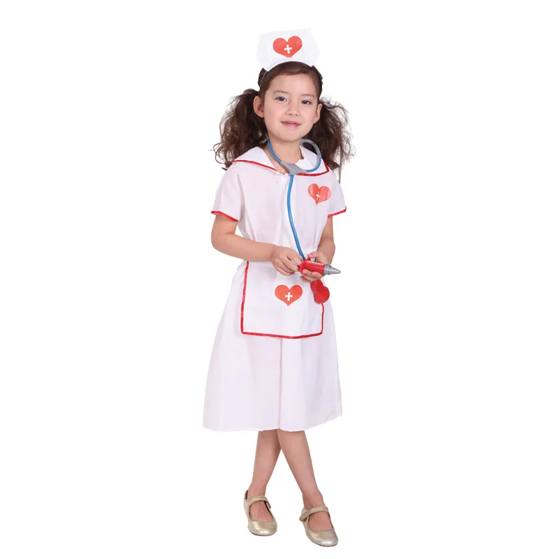 Kids Girls Doctors Costume kindergarten Nurse Cosplay Movie Anime Fantasia Disfraces Party Children's Halloween Costumes |