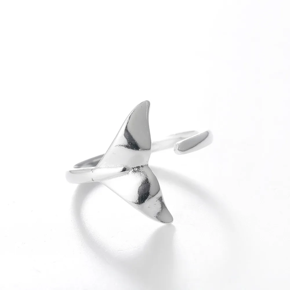 Чандлер 1 шт. серебряное кольцо русалки женское крошечное в виде хвоста мордочки