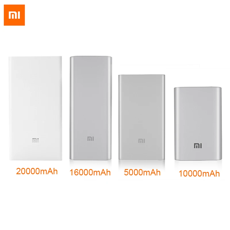Оригинальный Для Xiaomi Мощность Bank 5000 мАч 10000 16000 20000 bank внешняя Батарея банка для