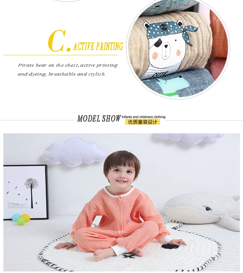 Новорожденный Sleepsacks детские кроватки спальные мешки Set ноги хлопка сна летний милый детский костюм для Детский Комплект постельного белья