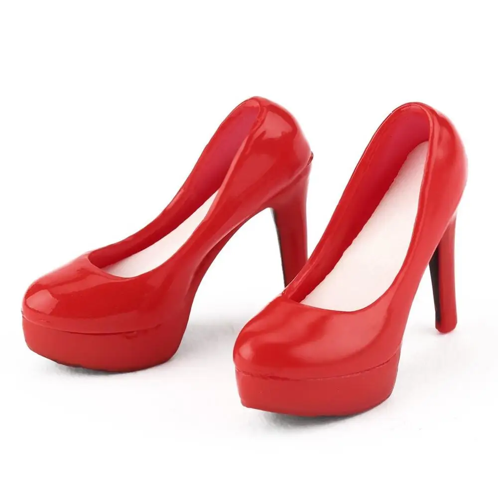 red 1:6, женские туфли-лодочки на высоком каблуке-шпильке, модель для куклы 12 дюймов, игрушки, аксессуары для кукол - Цвет: red
