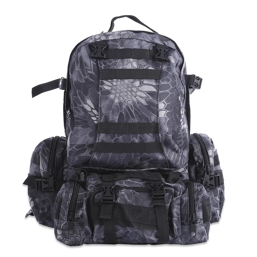 Black Snake Pattern Лидер продаж, уличный рюкзак 50 л, военный тактический рюкзак, рюкзак, спортивная сумка, водонепроницаемый походный рюкзак для путешествий - Цвет: Black Snake Pattern