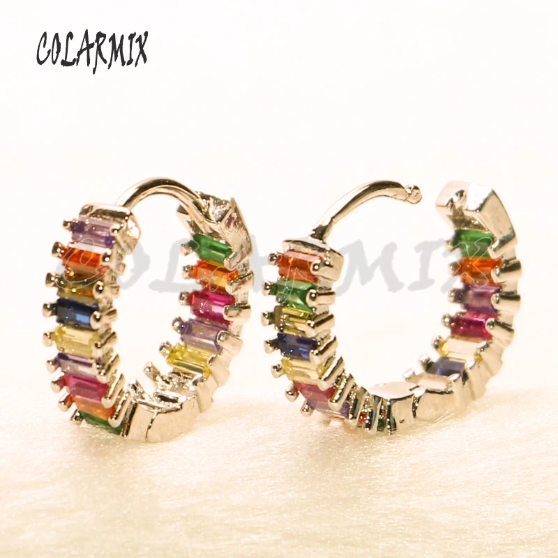 Летние серьги 5 пар с радужным цирконием со стразами серьги-Крючки для женщин