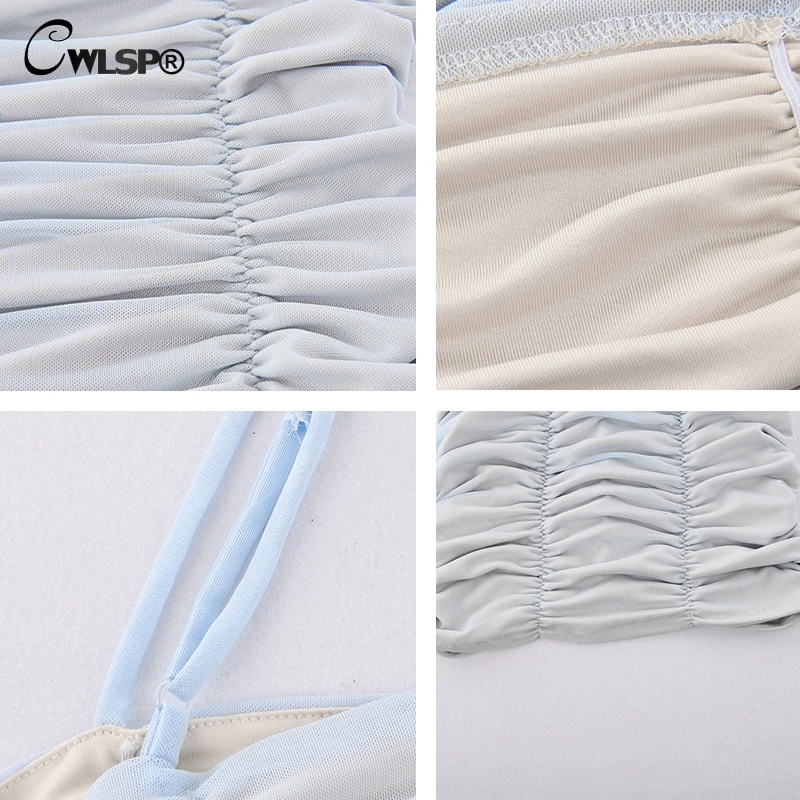 

CWLSP 2018 Ruched 3 Colors Dresses For Women Sleeveless Female Mini Dresses Slim Package Hip Dresses Mini Vestidos QZ3162