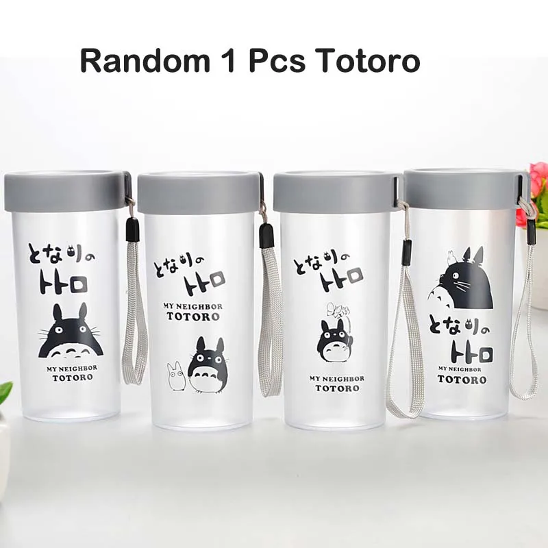 Random Totoro 1 шт. мультяшная бутылка для воды Тоторо портативный спортивный Кемпинг Велоспорт стакан для сока пластиковая детская бутылка для воды BPA бесплатно 360 мл - Цвет: Random Totoro