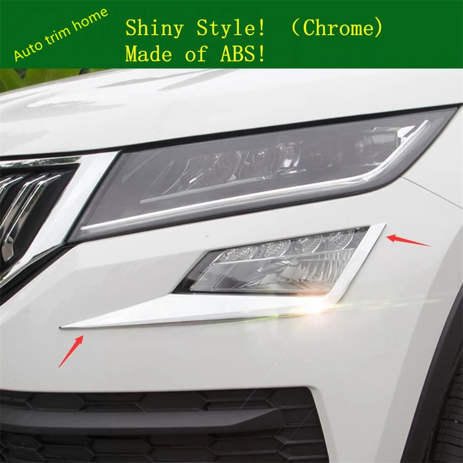 

Lapetus Front Fog Lights Foglight Lamp Eyelid Eyebrow Strip Cover Kit Bright Fit For Skoda Kodiaq 2017 - 2020 Auto Accessories