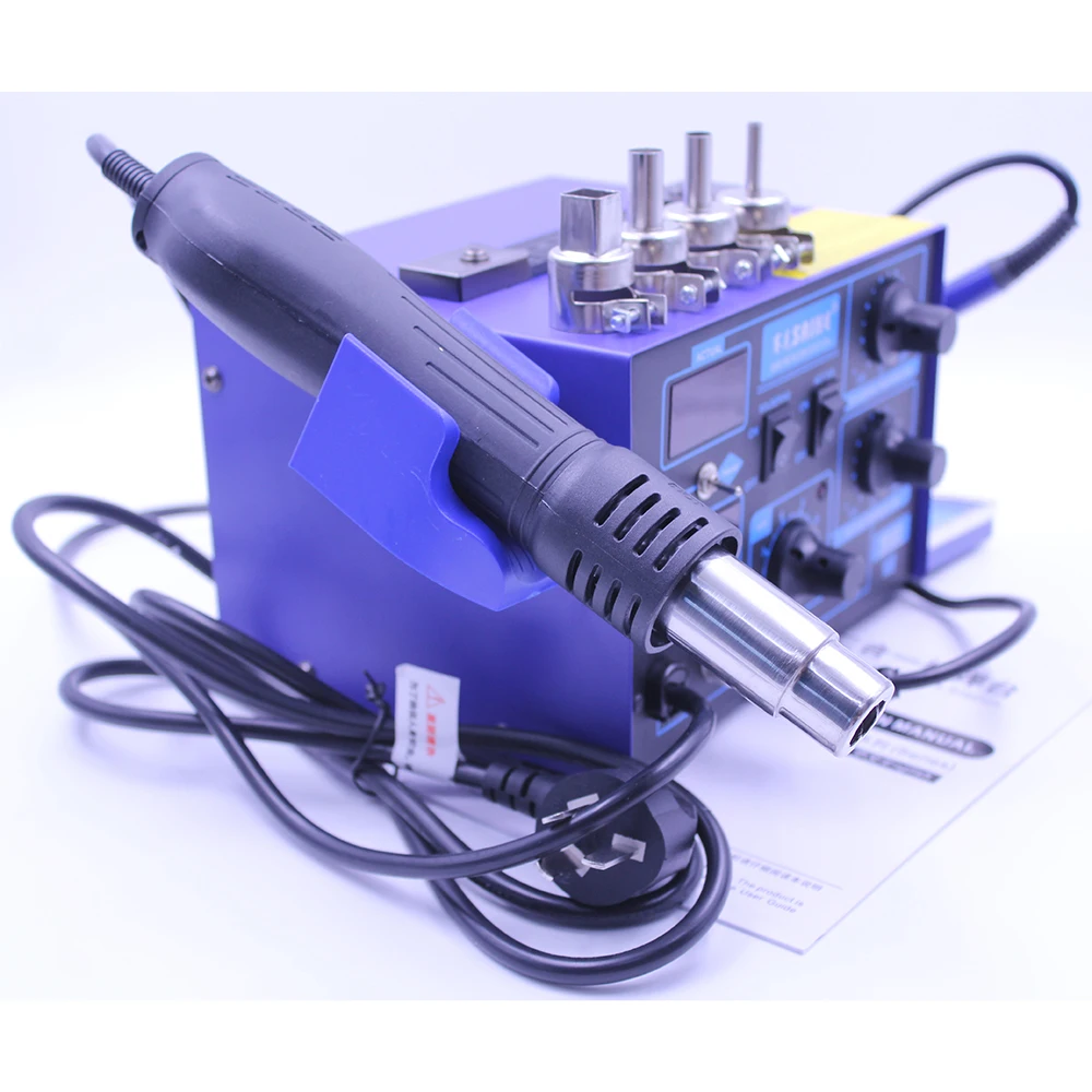 Saike 952D 2 в 1 цифровой дисплей 750 Вт фена паяльная станция паяльная Сварка Электрический паяльник со множеством бесплатных подарков