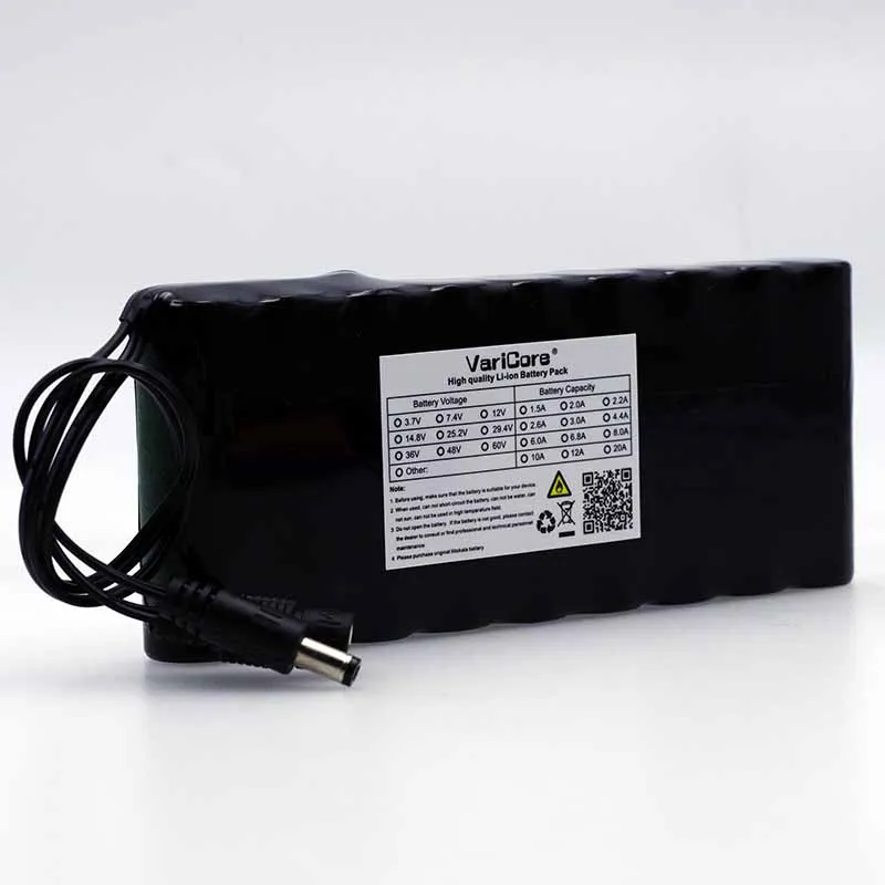 VariCore 12 В 9.8Ah 9800 мАч 18650 аккумуляторная батарея 12 В CCTV защитная пластина battery monitor DC 5,5*2,1 мм