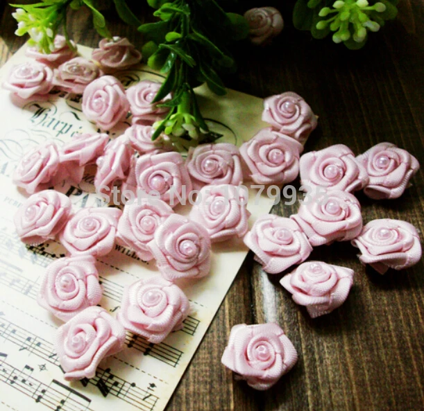 Бесплатная доставка 30 шт. ручная работа розовая роза Жемчуг Цветок головка
