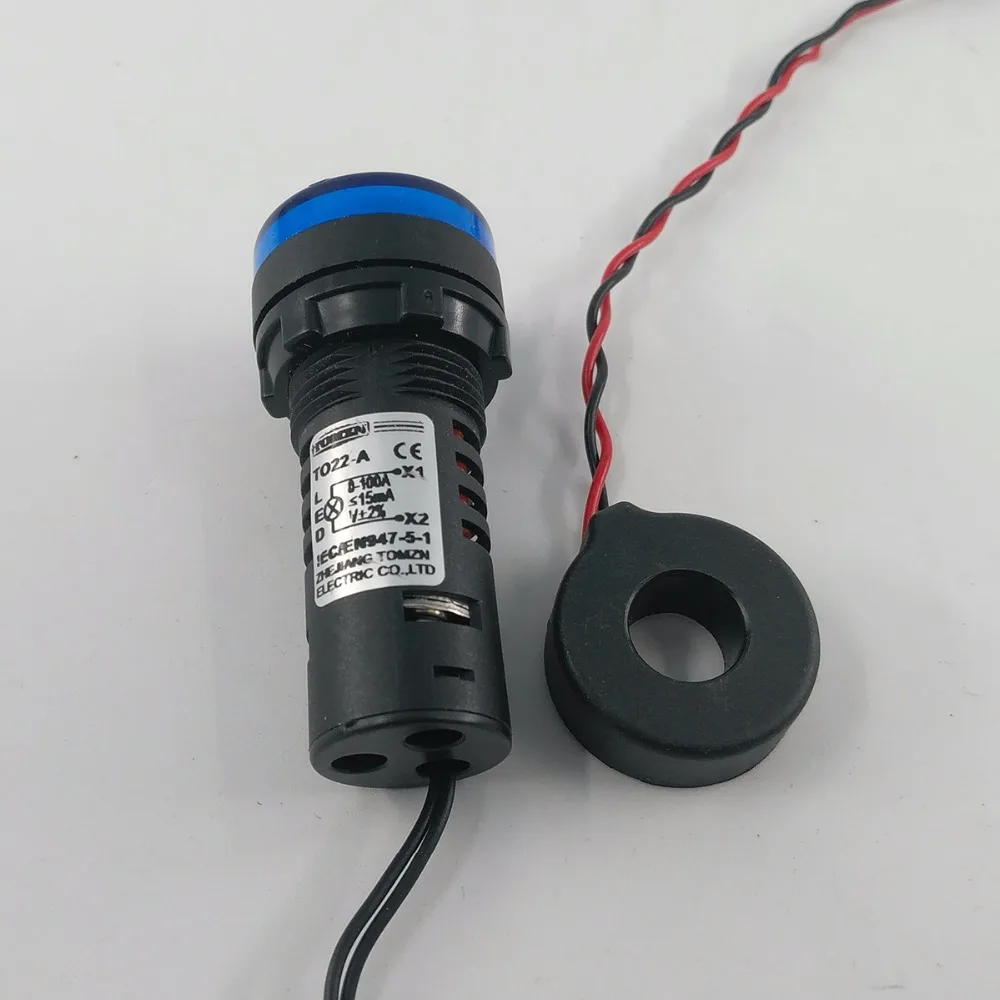 22 мм TOMZN AC 0-100A 0-50A светодиодный амперметр измеритель тока индикатор пилотный светильник красный желтый зеленый белый синий