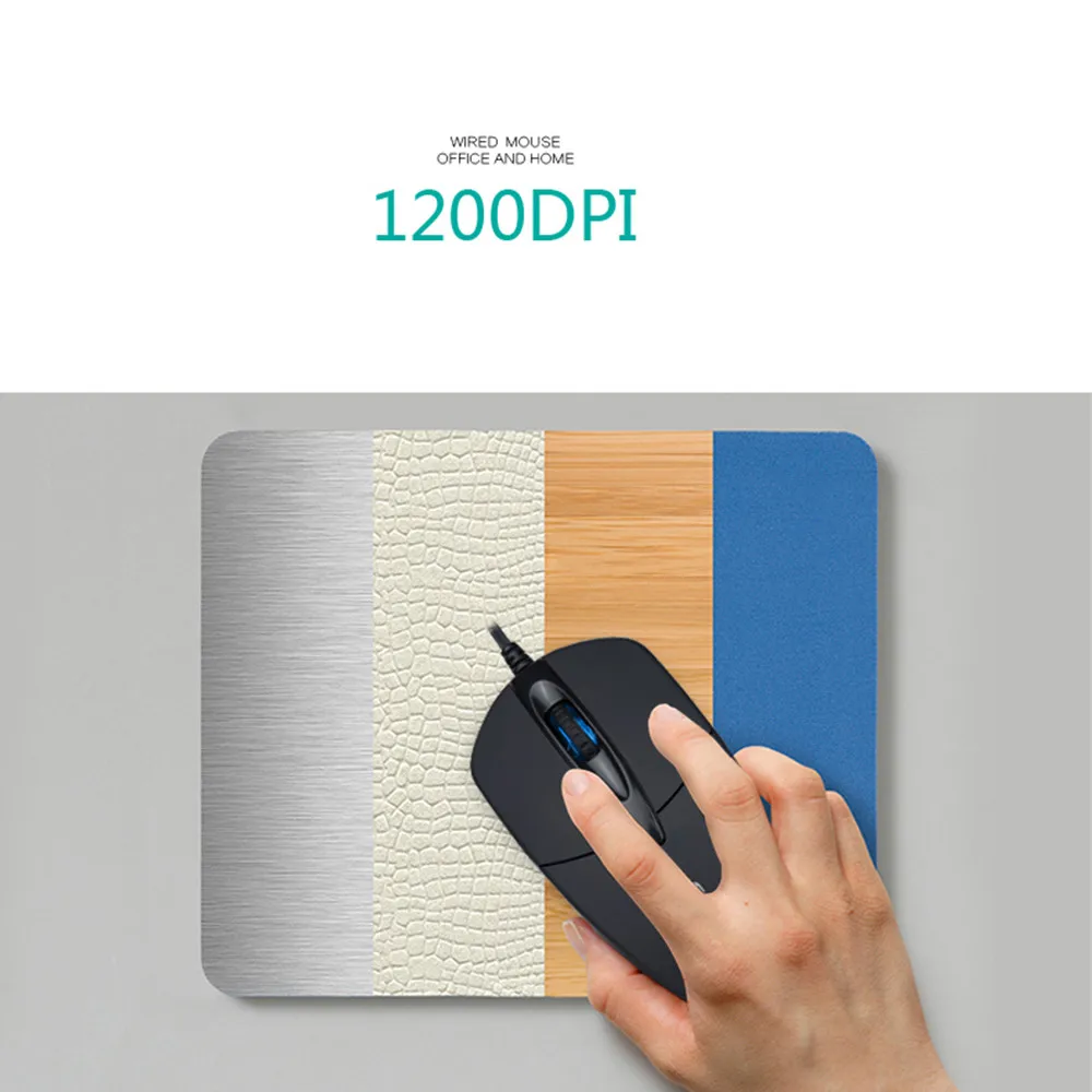 Мышь 3 кнопки 1200 dpi USB Проводная Бесшумная оптическая игровая мышь s для ПК ноутбука#5