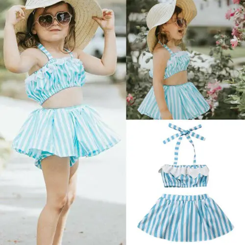 Комплект из 2 предметов одежда в синюю полоску для малышей хлопковый топ